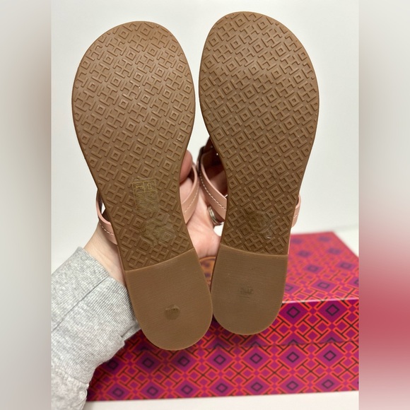 ⭐️NIB Tory Burch Embellished Miller Sandals Pink Moon 7 1/2⭐️ - Picture 7 of 9